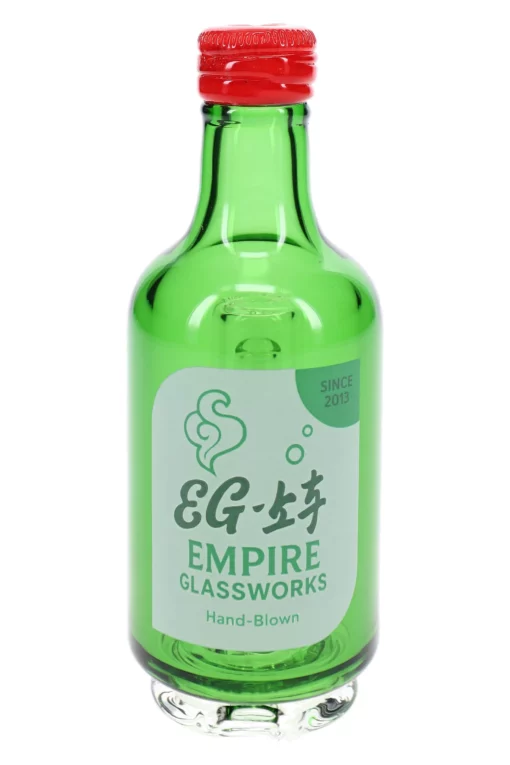 Empire Glassworks Soju Bottle Puffco Peak Attachment, a beautifully crafted US-made glass piece designed to enhance your Puffco experience with its stylish and functional aesthetics, showcasing intricate details and vibrant colors that reflect the essence of cannabis culture, available at Cannabox.