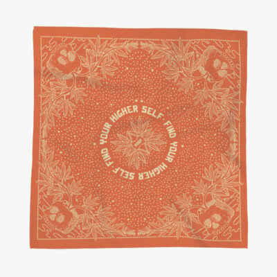 GRAV® Bandana in multiple colors featuring 'Find Your Higher Self' motif, made from soft 100% cotton, ideal for head, neck, or pet use. - Green