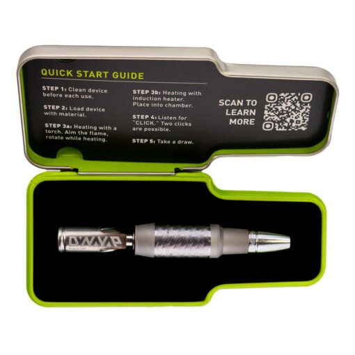 DynaVap VonG X vaporizer showcasing its sleek titanium and stainless steel design, adjustable airflow mouthpiece, and polished midsection.