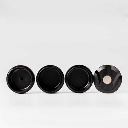 DynaBank modular herb storage solution featuring durable anodized aluminum, three O-Ring sealed compartments, and integrated debowler for efficient material management.