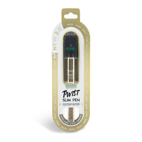 Ooze Twist Slim Pen 2.0 in Panther Black, showcasing its sleek matte finish and professional packaging, designed for discreet and stylish vaping.