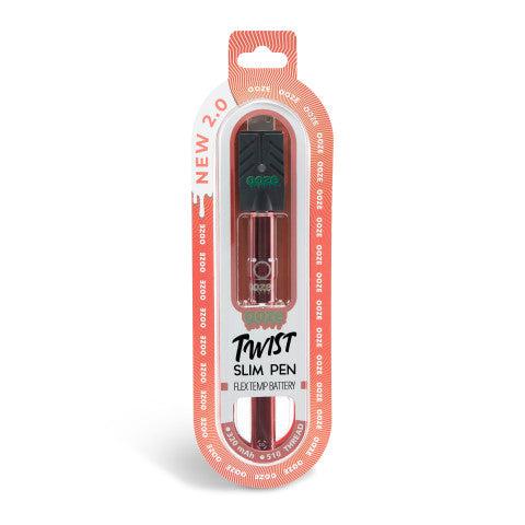 Ooze Twist Slim Pen 2.0 in Panther Black, showcasing its sleek matte finish and professional packaging, designed for discreet and stylish vaping.