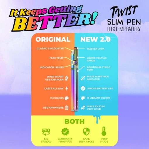 Ooze Twist Slim Pen 2.0 510 Thread Vaporizer Battery - Image 37