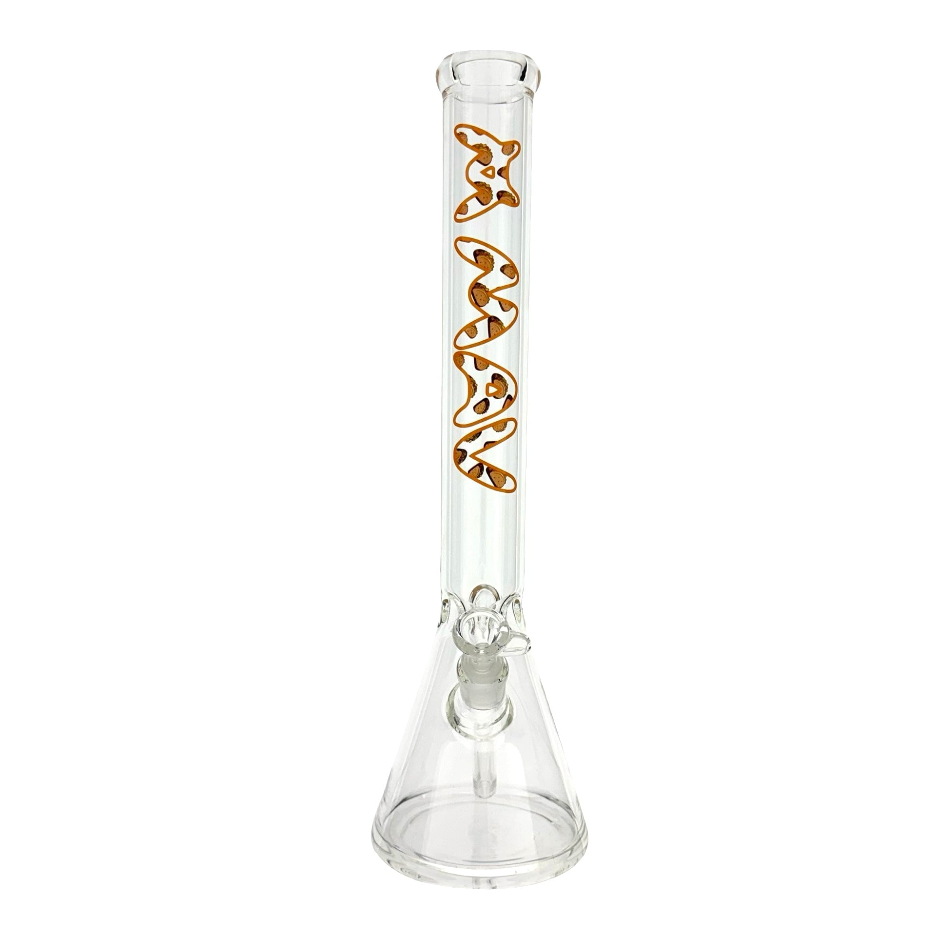 18-inch MAV Taco Tuesday Logo Beaker Bong with a vibrant taco logo, showcasing its elegant design and functional features. - Default Title