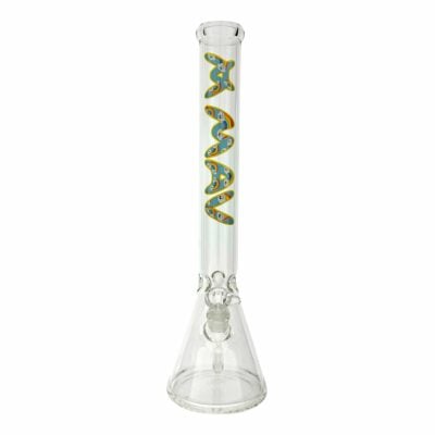 18-inch MAV Rainbow High Cloud Logo Beaker Bong showcasing vibrant colors and unique label, designed for smooth smoking experience. - Default Title
