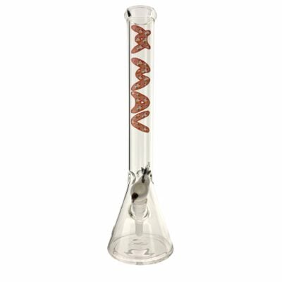 18 inch MAV Unicorn Logo Beaker Bong with a vibrant unicorn bowl by Empire Glassworks, showcasing intricate designs and functional elegance. - Unicorn