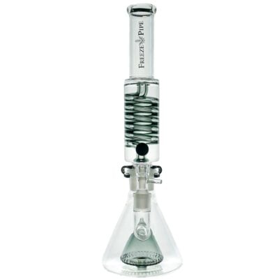 Freeze Pipe Bong XL showcasing the large glycerin coil and stylish beaker base, designed for optimal cooling and smooth smoking experience. - Default Title