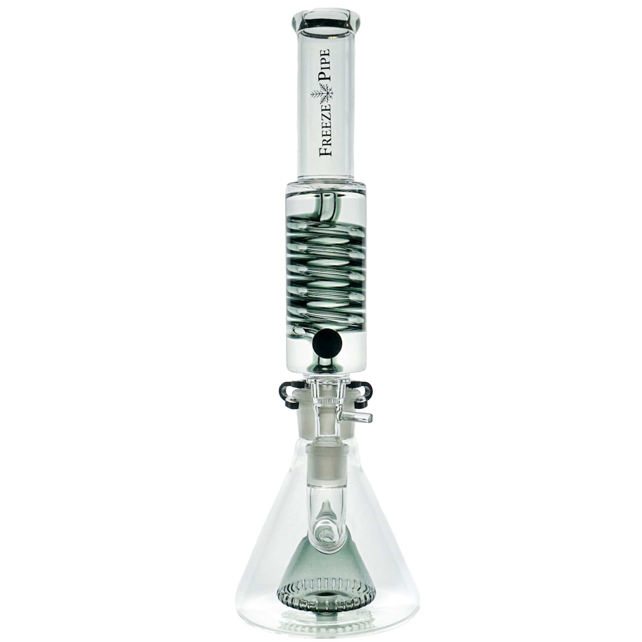 Freeze Pipe Bong XL showcasing the large glycerin coil and stylish beaker base, designed for optimal cooling and smooth smoking experience. - Default Title