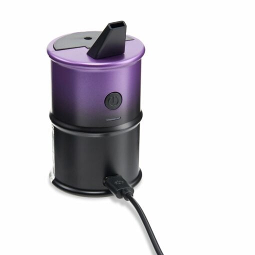 Ooze Electro Barrel E-Rig showcasing its sleek design, removable water bubbler chamber, and Onyx atomizer, perfect for flavorful dabbing. - Galaxy Purple