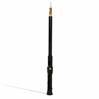 Smyle Wandjamin Variable Voltage Battery with gnarled handle and LED tip, designed for 1G cartridges, in a padded box reminiscent of Ollivanders. - Black