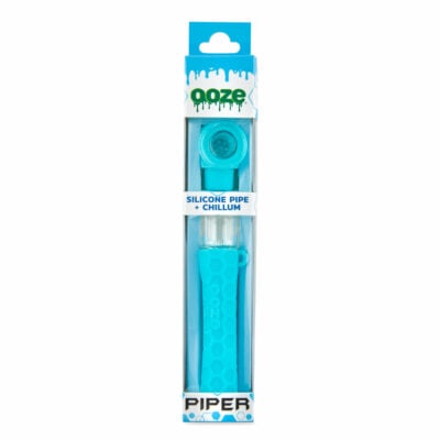 Ooze Piper 2-in-1 Silicone & Glass Hand Pipe and Chillum in assorted vibrant colors, showcasing its sleek design and functional versatility, perfect for cannabis enthusiasts who appreciate style and convenience. Available exclusively at Cannabox. - Assorted