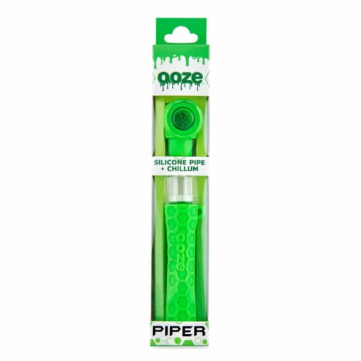Ooze Piper 2-in-1 Silicone & Glass Hand Pipe and Chillum in assorted vibrant colors, showcasing its sleek design and functional versatility, perfect for cannabis enthusiasts who appreciate style and convenience. Available exclusively at Cannabox.