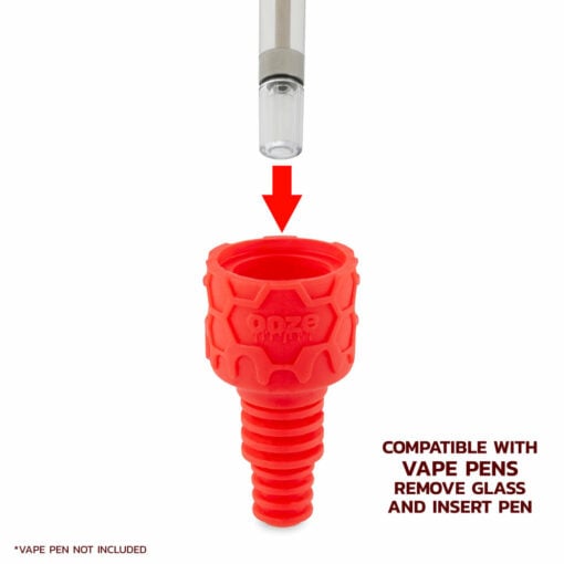 Ooze Ozone 4-in-1 Hybrid Silicone & Glass Water Pipe showcasing clear glass chamber and colorful silicone exterior, perfect for versatile smoking sessions.