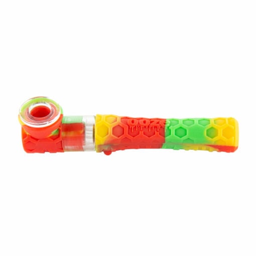 Ooze Piper 2-in-1 Silicone & Glass Hand Pipe and Chillum in assorted vibrant colors, showcasing its sleek design and functional versatility, perfect for cannabis enthusiasts who appreciate style and convenience. Available exclusively at Cannabox.