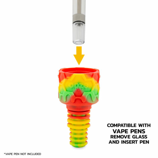 Ooze Cranium 4-in-1 Hybrid Silicone & Glass Water Pipe featuring a striking skull design, showcasing its multifunctional capabilities for enjoying flower and concentrates, perfect for cannabis enthusiasts seeking both style and versatility, available at Cannabox.