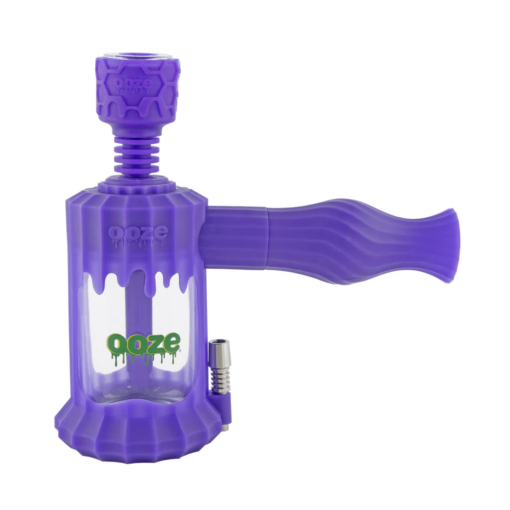 Ooze Clobb 4-in-1 Hybrid Silicone & Glass Water Pipe, featuring a sleek and modern design that combines functionality with aesthetics. This versatile piece allows for seamless transitions between flower, concentrates, and dab straw use, showcasing a unique blend of durable silicone and elegant glass. Perfect for upscale cannabis culture enthusiasts, available at Cannabox.