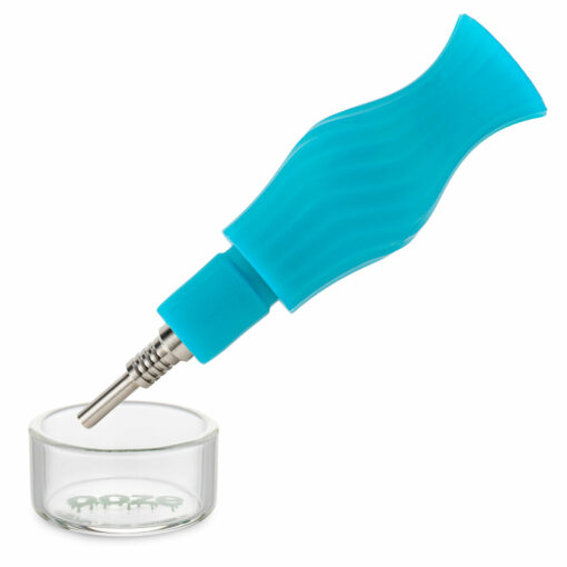 Ooze Clobb 4-in-1 Hybrid Silicone & Glass Water Pipe, featuring a sleek and modern design that combines functionality with aesthetics. This versatile piece allows for seamless transitions between flower, concentrates, and dab straw use, showcasing a unique blend of durable silicone and elegant glass. Perfect for upscale cannabis culture enthusiasts, available at Cannabox.