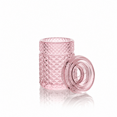 Twenties Collection Jar in pink, made from 100% borosilicate glass with a silicone-sealed lid, designed for airtight storage and stylish display. - Default Title