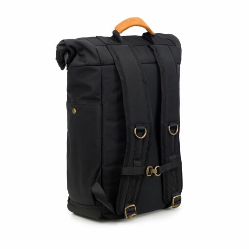 The Drifter rolltop backpack featuring a sleek design, smell-proof technology, and water-resistant materials, ideal for everyday smokers on the go.