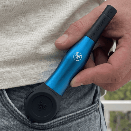 The Maze-X Pipe by Weedgets, a sleek and innovative waterless smoking device designed for everyday smokers, featuring a unique maze-like internal structure that cools and filters smoke for a smoother, cleaner hit. Ideal for enhancing your smoking experience with functional aesthetics, this pipe showcases a modern design perfect for any collection, available at Cannabox.
