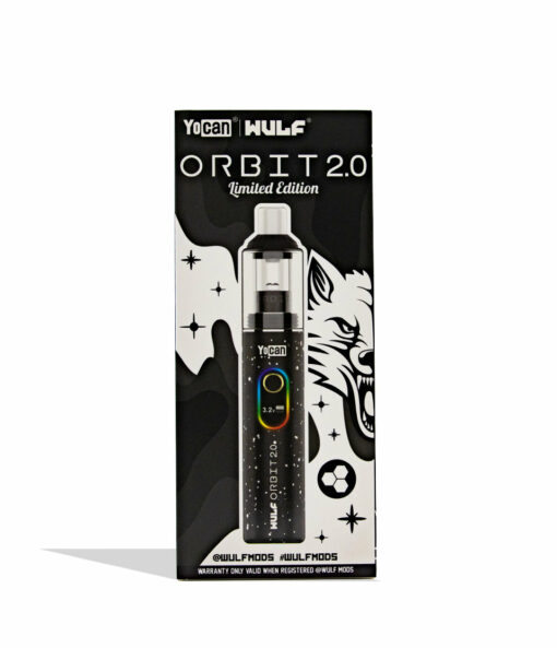 Wulf Mods Orbit 2.0 Concentrate Vaporizer showcasing its glass dome, ceramic mouthpiece, and vibrant color options, designed for optimal vaporization.