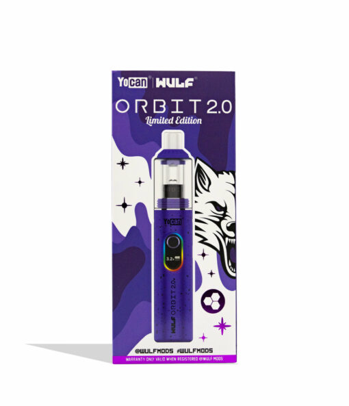 Wulf Mods Orbit 2.0 Concentrate Vaporizer showcasing its glass dome, ceramic mouthpiece, and vibrant color options, designed for optimal vaporization.
