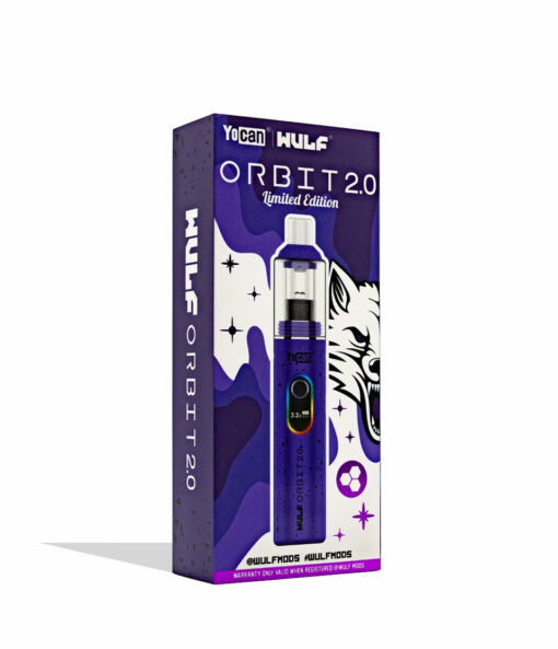 Wulf Mods Orbit 2.0 Concentrate Vaporizer showcasing its glass dome, ceramic mouthpiece, and vibrant color options, designed for optimal vaporization.