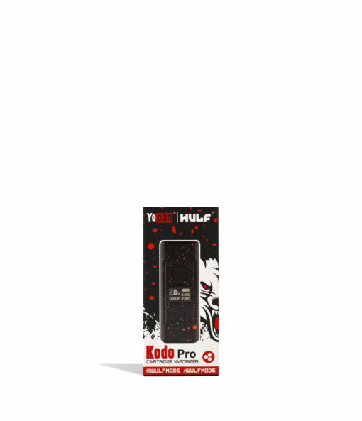 Wulf Mods KODO Pro 510 Thread Battery showcasing its sleek design, vivid OLED display, and adjustable voltage buttons, perfect for enhancing your vaping sessions.