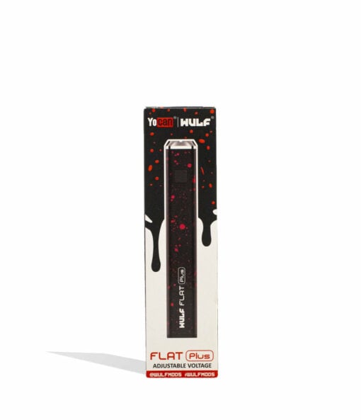 Wulf Mods Flat Plus 510 Thread Battery in vibrant colors showcasing its sleek design and USB-C charging port, ideal for everyday smokers.