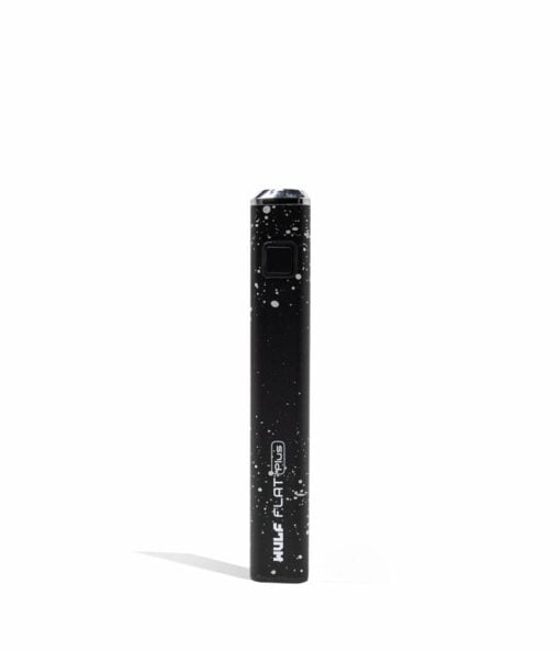 Wulf Mods Flat Plus 510 Thread Battery in vibrant colors showcasing its sleek design and USB-C charging port, ideal for everyday smokers. - Black-White Spatter