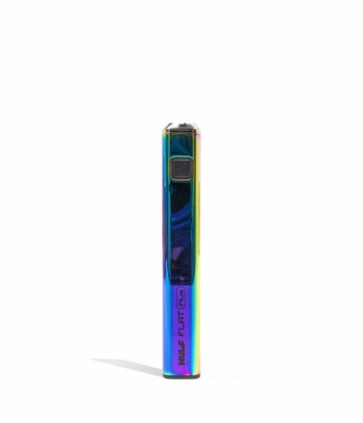 Wulf Mods Flat Plus 510 Thread Battery in vibrant colors showcasing its sleek design and USB-C charging port, ideal for everyday smokers. - Full Color