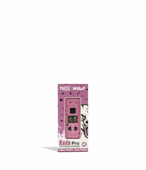 Wulf Mods KODO Pro 510 Thread Battery showcasing its sleek design, vivid OLED display, and adjustable voltage buttons, perfect for enhancing your vaping sessions.