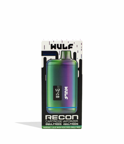 Wulf Mods Recon 510 Thread Battery showcasing its sleek design, LED display, and USB-C charging port, available in multiple colors.