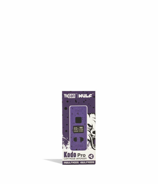 Wulf Mods KODO Pro 510 Thread Battery showcasing its sleek design, vivid OLED display, and adjustable voltage buttons, perfect for enhancing your vaping sessions.