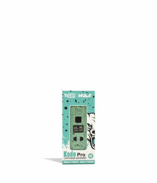 Wulf Mods KODO Pro 510 Thread Battery showcasing its sleek design, vivid OLED display, and adjustable voltage buttons, perfect for enhancing your vaping sessions.