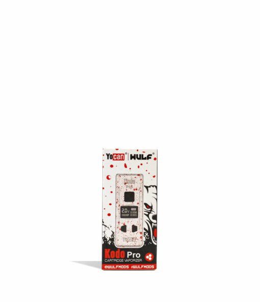 Wulf Mods KODO Pro 510 Thread Battery showcasing its sleek design, vivid OLED display, and adjustable voltage buttons, perfect for enhancing your vaping sessions.