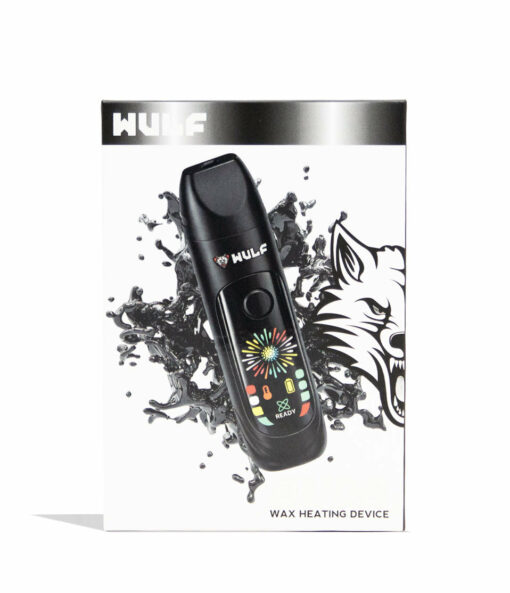 Wulf Mods Budr Portable Concentrate Vaporizer in sleek design with a vibrant LED screen, showcasing its compact size and ergonomic grip for comfortable use.