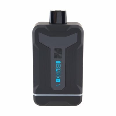 Ooze Duet 650 mAh dual cart battery with digital screen, showcasing its sleek design and vibrant colors including Panther Black, Ruby Red, Sapphire Blue, and Twilight. - Black