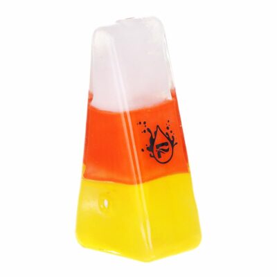 Pulsar Kandy Korn Glass Hand Pipe featuring a colorful borosilicate design, 3.9 inches long, shaped like Kandy Korn with the Pulsar logo. - Default Title