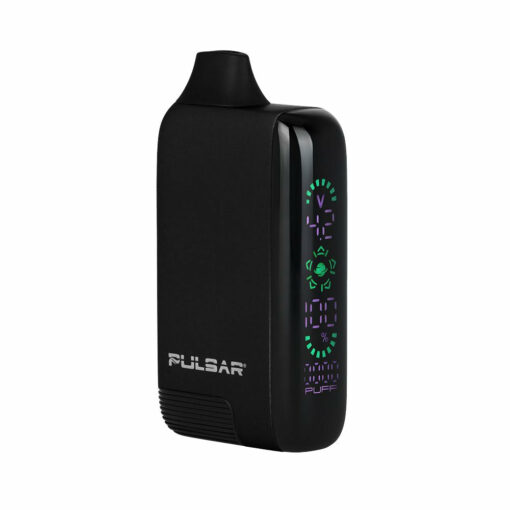 Pulsar 510 DL 5.0 Precision Voltage Control LCD Screen Vape Bar showcasing its sleek design and advanced features for everyday smokers. - Black