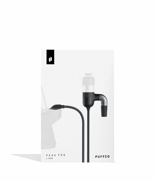 Puffco Peak Pro Link attached to 10mm glassware, showcasing its sleek design and enhanced filtration capabilities for dabbing.