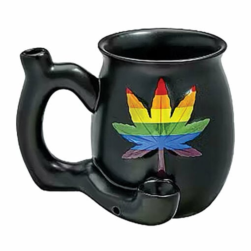 LEAF ON BLACK CHUBBY PREMIUM ROAST & TOAST PIPE MUG showcasing its sleek design and high-quality materials, perfect for everyday use.