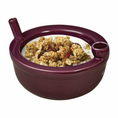 Cereal Bowl Pipe - Roast & Toast featuring a unique cereal bowl design, crafted from high-quality materials for a durable and stylish smoking experience. - Black
