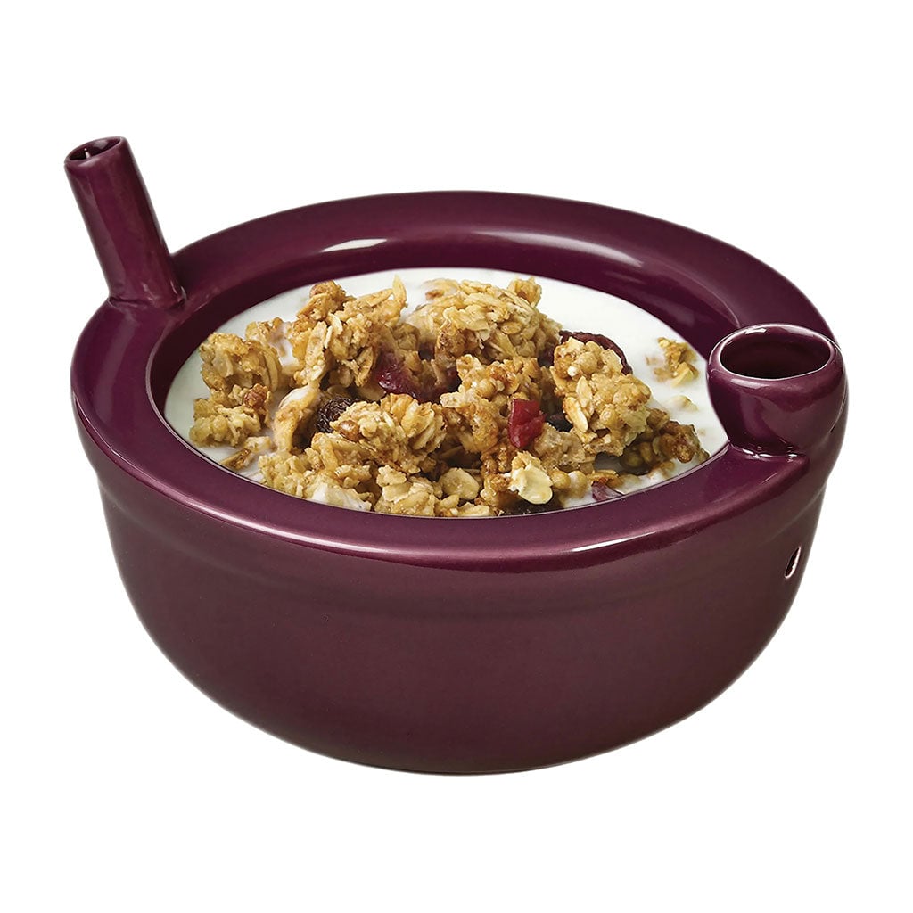 Cereal Bowl Pipe - Roast & Toast featuring a unique cereal bowl design, crafted from high-quality materials for a durable and stylish smoking experience. - Black