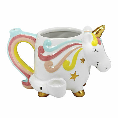 Unicorn Premium Roast & Toast Pipe Mug featuring a whimsical unicorn design, crafted from high-quality ceramic for a unique smoking experience. - Unicorn