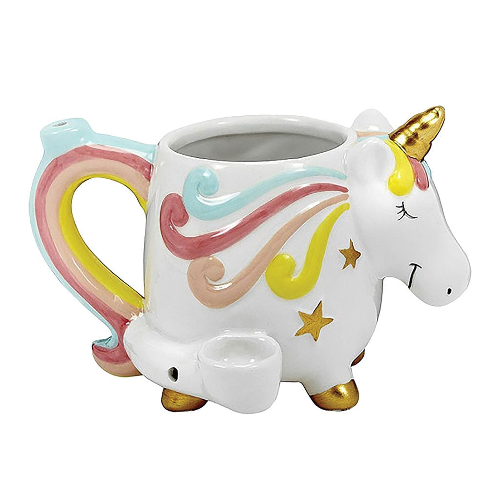 Unicorn Premium Roast & Toast Pipe Mug featuring a whimsical unicorn design, crafted from high-quality ceramic for a unique smoking experience. - Unicorn