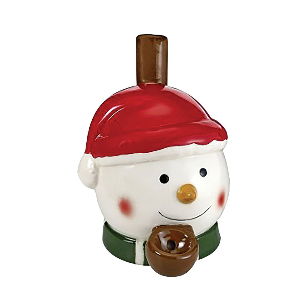 Premium SNOWMAN PIPE featuring a whimsical snowman design, crafted from high-quality materials for a unique smoking experience. - Snowman