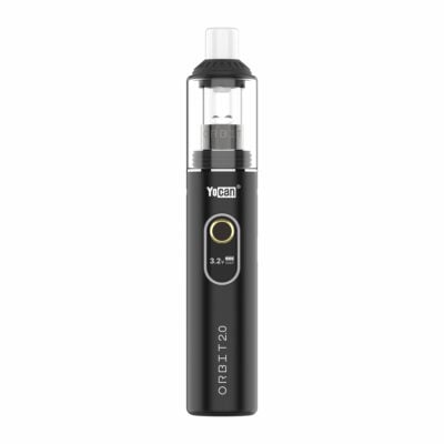 Yocan Orbit 2.0 Kit showcasing the sleek design, variable voltage settings, and included accessories like the quartz cup and silicone mouthpiece. - Blue
