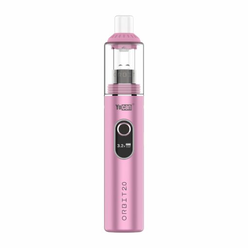 Yocan Orbit 2.0 Kit showcasing the sleek design, variable voltage settings, and included accessories like the quartz cup and silicone mouthpiece.