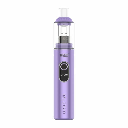 Yocan Orbit 2.0 Kit showcasing the sleek design, variable voltage settings, and included accessories like the quartz cup and silicone mouthpiece.